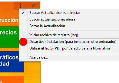 Construbit - Desatcivar el puesto instalado desde el menu de configuración.
